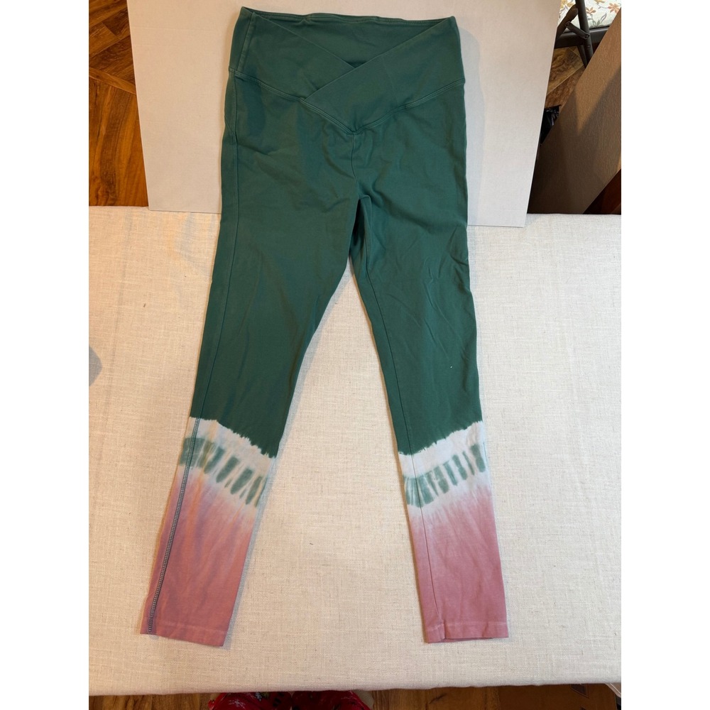 PINK Victoria's Secret Green Tie Dye Athleisure Leggings LIG